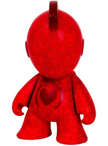 Kidrobot x (RED) x Keith Haring Bot 7 figure by Keith Haring, produced by Kidrobot. Front view.