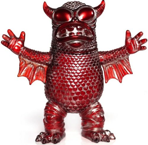 Red Rub Greasebat figure by Chad Rugola, produced by Monster Worship. Front view.