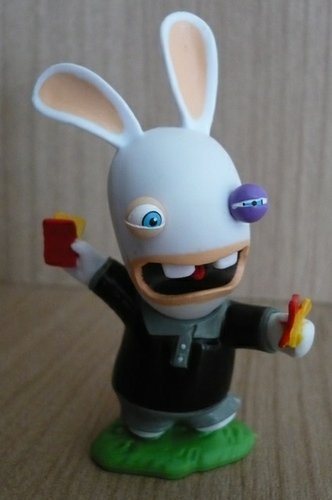 Referee Rabbid figure, produced by Ubisoft. Front view.