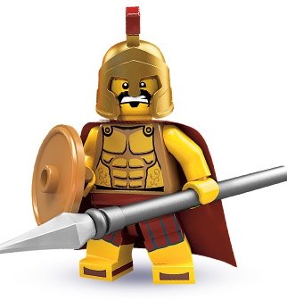 Spartan Warrior figure by Lego, produced by Lego. Front view.