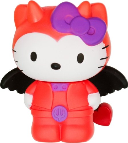 Hello Kitty Horror Mystery Minis - Red Devil figure by Sanrio, produced by Funko. Front view.