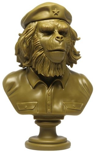 Rebel Ape Bust - Olive figure by Ssur, produced by 3D Retro. Front view.