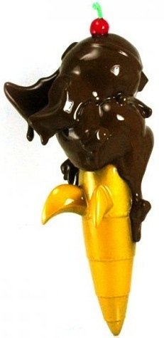 Double Dip Rocketship - Brown  figure by Julie B.. Front view.