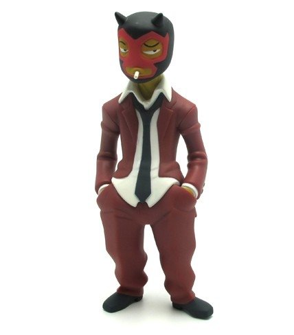 Red Demon - Original figure by Muttpop Bob, produced by Muttpop. Front view.
