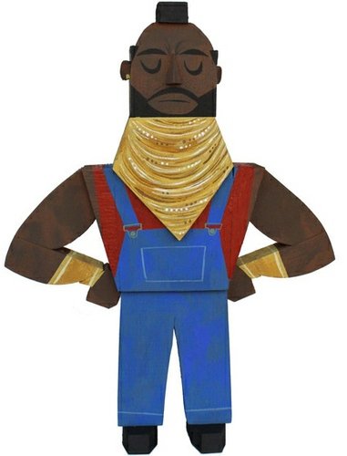 Mr T figure by Amanda Visell, produced by Switcheroo. Front view.