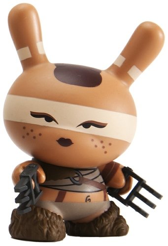 Post Apocalypse Dunny figure by Huck Gee, produced by Kidrobot. Front view.