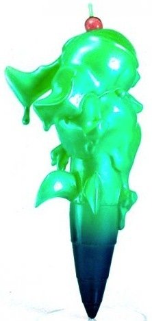 Double Dip Rocketship - Green  figure by Julie B.. Front view.