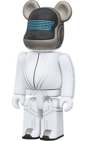 Daft Punk Tron Legacy - SF Be@rbrick #1 Series 21 figure by Daft Punk, produced by Medicom Toy. Front view.