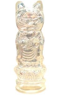 Mini Fortune God Cat - Clear figure by Mori Katsura, produced by Realxhead. Front view.