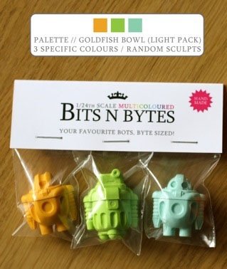 Bits n Bytes Palette 1 / Goldfish Bowl - Light Pack figure by Cris Rose. Front view.