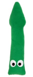 Asparagus figure, produced by Curlyq Cuties . Front view.