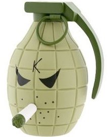 Sarge - Green figure by Frank Kozik, produced by Kidrobot. Front view.
