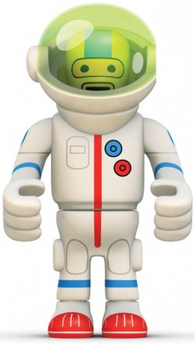 Astronof figure by Eboy, produced by Kidrobot. Front view.