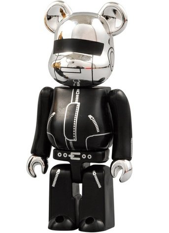 Be@rbrick Daft Punk 100% Alive Thomas Bangalter figure by Daft Punk, produced by Medicom Toy. Front view.