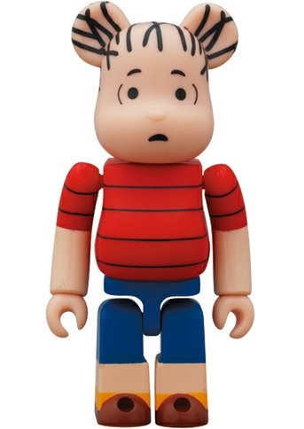 Linus Be@rbrick 100% figure by Charles M. Schulz, produced by Medicom Toy. Front view.