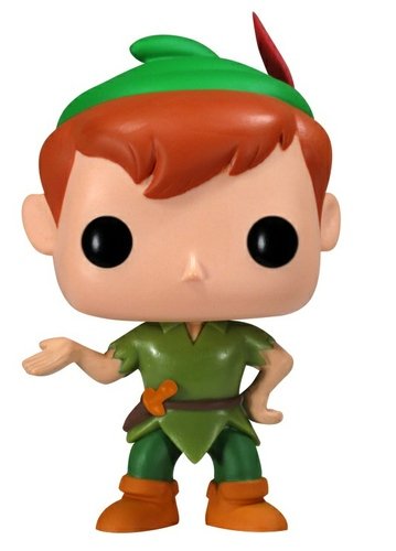 Peter Pan figure by Disney, produced by Funko. Front view.