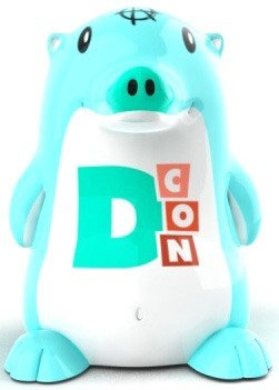 D-Con Blue Mini Heathrow  figure by Frank Kozik, produced by Maqet. Front view.