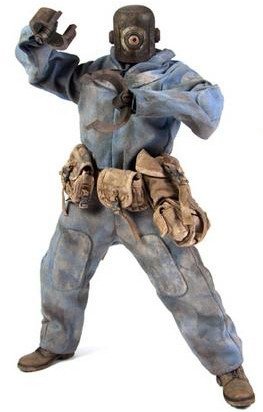 Newandria Police  figure by Ashley Wood, produced by Threea. Front view.