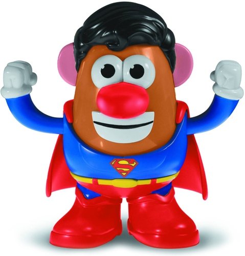 Superman Mr. Potato Head figure, produced by Ppw Toys. Front view.