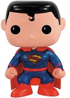 Superman figure by Dc Comics, produced by Funko. Front view.