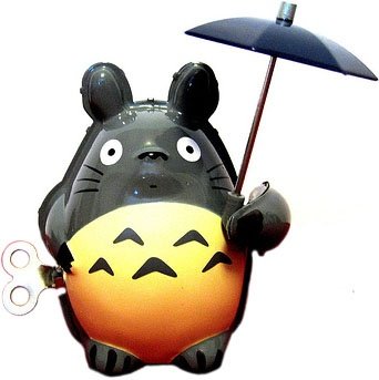Totoro figure by Studioghibli, produced by Wonder Tin Toy. Front view.