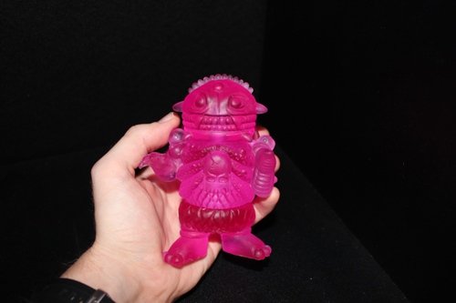 Cheestroyer - Clear Pink figure by Bad Teeth Comics X Double Haunt. Front view.