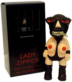 Lady Zipper figure by You & Me, produced by The Original Cha Cha. Front view.