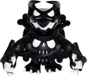 Skuttle X - Bone Double Black figure by Touma, produced by One-Up. Front view.