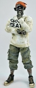 nycc white shirt zomb figure by Ashley Wood, produced by Threea. Front view.