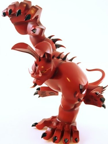 Red Devil Paw! Custom figure by Trex Wang, produced by Coarsetoys. Front view.