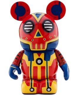 Atomic Bot figure by Oskar Mendez, produced by Disney. Front view.