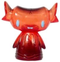 Fenton - Clear Red figure by Brian Flynn, produced by Super7. Front view.
