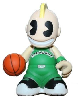 KidBaller - Green figure, produced by Kidrobot. Front view.
