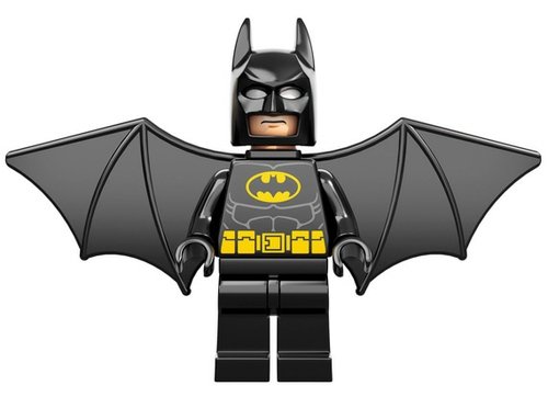 Batman with Wings figure by Dc Comics, produced by Lego. Front view.