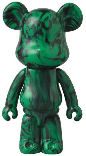 Kumabrick - Green Marbled figure, produced by Medicom Toy. Front view.