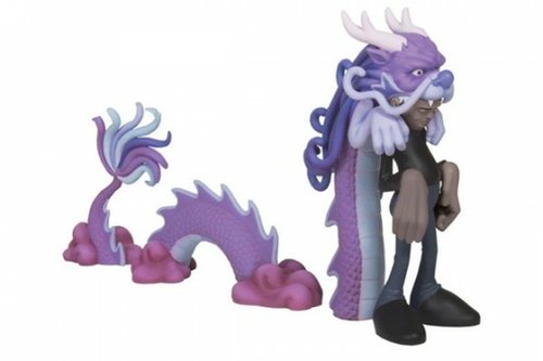 Kid Dragon - Purple figure by Sam Flores, produced by The Loyal Subjects. Front view.