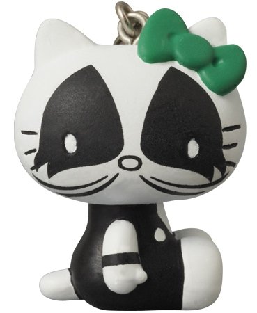 The Catman - Kiss x Hello Kitty UDF Keychain figure by Sanrio, produced by Medicom Toy. Front view.