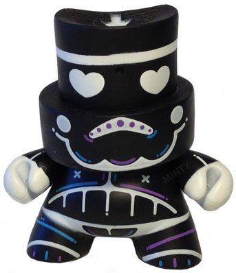 Skulltrooper - Black figure by Kronk, produced by Kidrobot. Front view.