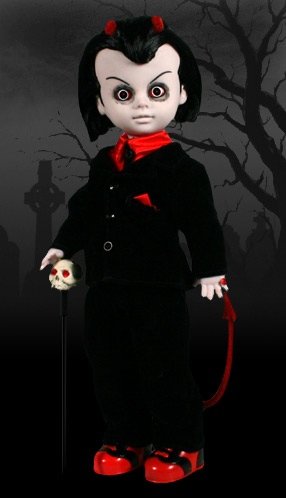 Lou Sapphire figure by Ed Long & Damien Glonek, produced by Mezco Toyz. Front view.