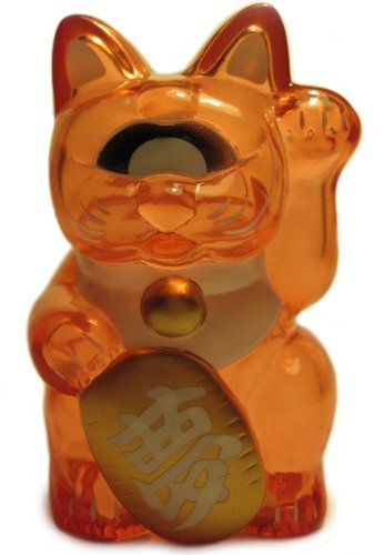 Fortune Cat Baby (フォーチュンキャットベビー) - Clear Orange w/ Negative Eye figure by Mori Katsura, produced by Realxhead. Front view.
