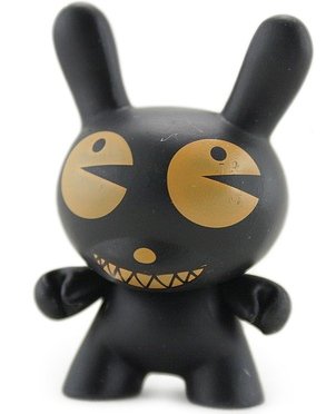 Pac Man Black figure by Dalek, produced by Kidrobot. Front view.