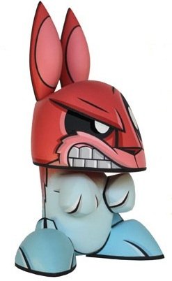 Temper Bunny figure by Joe Ledbetter, produced by Pretty In Plastic. Front view.