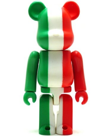 Italy - Flag Be@rbrick Series 5 figure, produced by Medicom Toy. Front view.