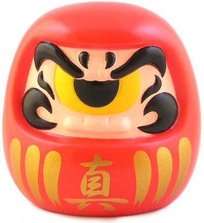 Fortune Daruma - Red figure by Realxhead, produced by Realxhead. Front view.
