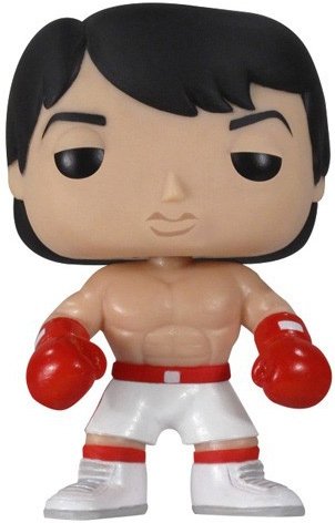 Rocky Balboa figure, produced by Funko. Front view.