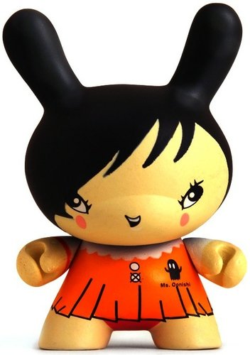 Ms. Oonishi  figure by Tado, produced by Kidrobot. Front view.