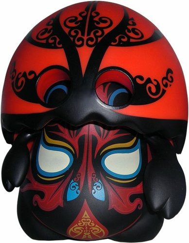 Kanser: Opera Mask (red) figure by Filth, produced by Toyqube. Front view.