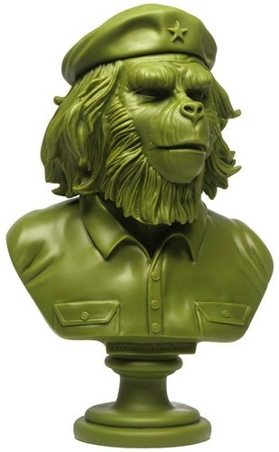 Rebel Ape Bust - Green figure by Ssur, produced by 3D Retro. Front view.