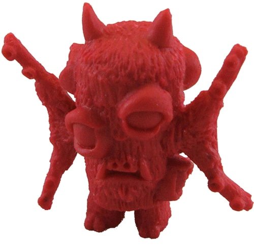 Optithulhu - Strawberry Red figure by Bryan Borgman, produced by Bailey Records. Front view.