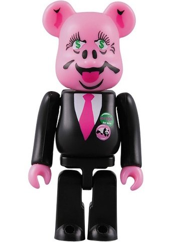 Enjoi Be@rbrick 100% - Corporate Swine  figure by Enjoi, produced by Medicom Toy. Front view.